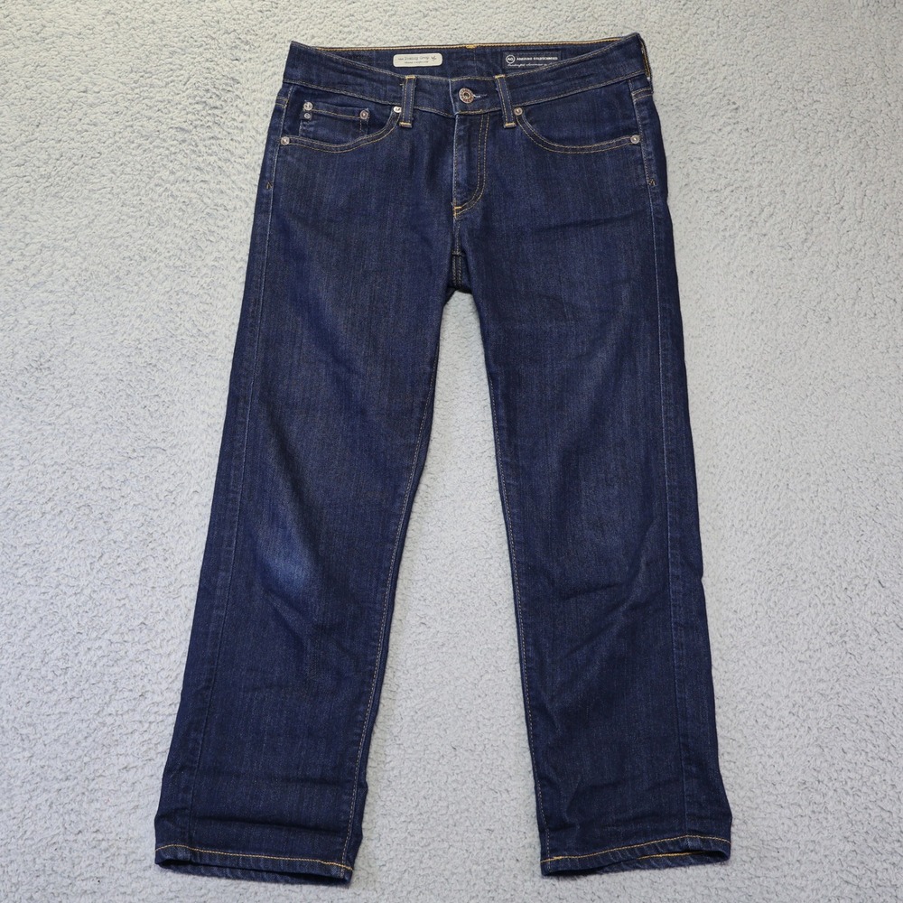 AG Adriano Goldschmied The Tomboy Crop Relaxed Straight Jeans Dark Wash 26R